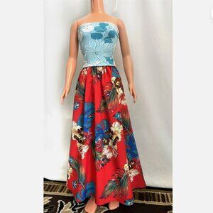 Colorful floral print Top & maxi skirt for My Size Barbie Doll 36" New